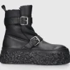 AGL Attilio Giusti Leombruni Damen Plateaustiefeletten D776507 Kalbsleder schwarz