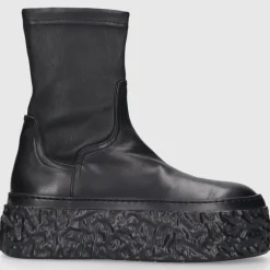 AGL Attilio Giusti Leombruni Damen Plateaustiefeletten D776501 Kalbsleder schwarz