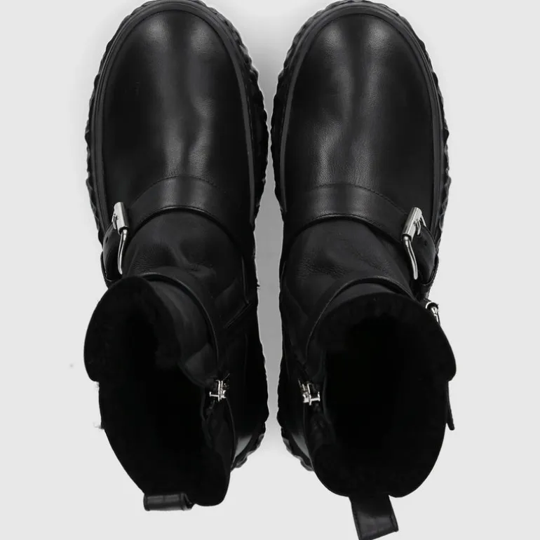 AGL Attilio Giusti Leombruni Damen Plateaustiefeletten D776507 Kalbsleder schwarz