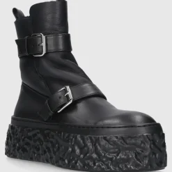 AGL Attilio Giusti Leombruni Damen Plateaustiefeletten D776507 Kalbsleder schwarz