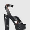 Azzedine Alaïa Damen Plateausandalen 3S070 Kalbsleder