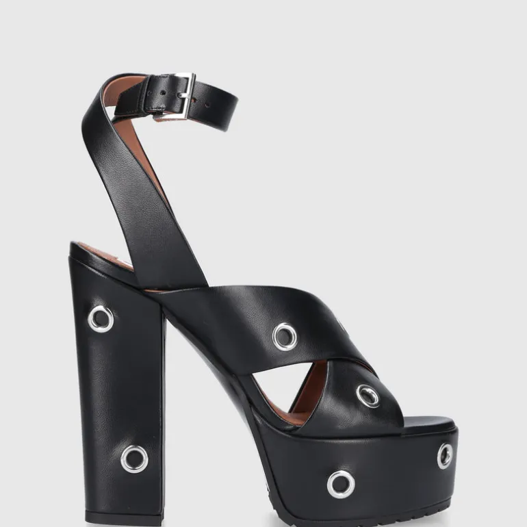 Azzedine Alaïa Damen Plateausandalen 3S070 Kalbsleder