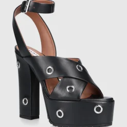 Azzedine Alaïa Damen Plateausandalen 3S070 Kalbsleder