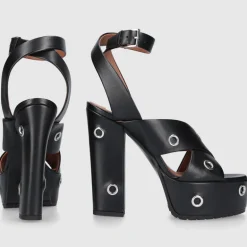 Azzedine Alaïa Damen Plateausandalen 3S070 Kalbsleder