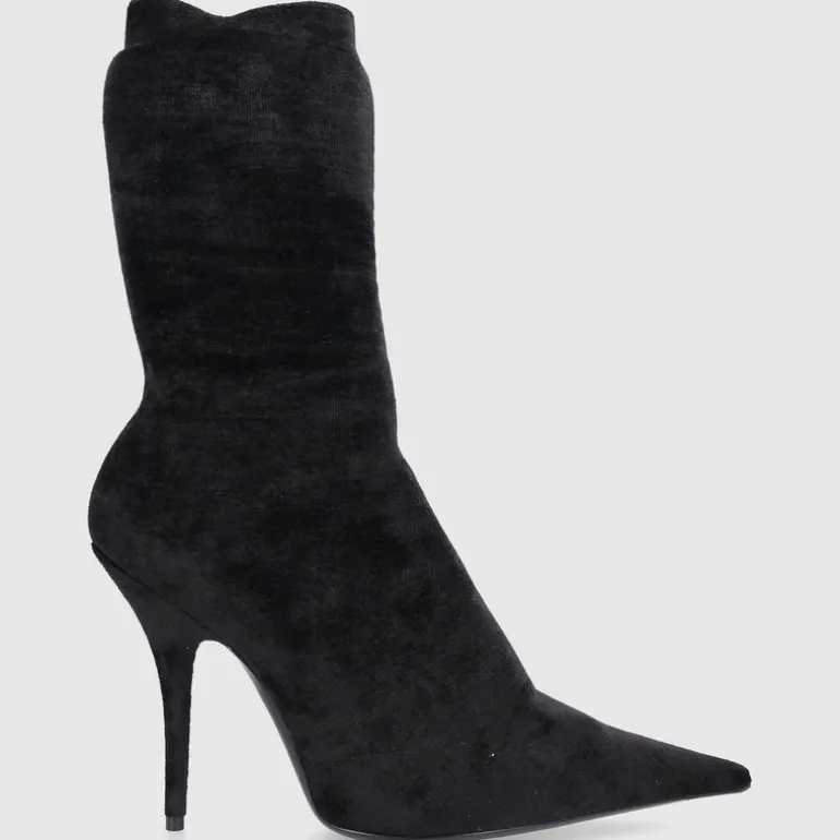 Balenciaga Damen Stiefeletten KNIFE Samt