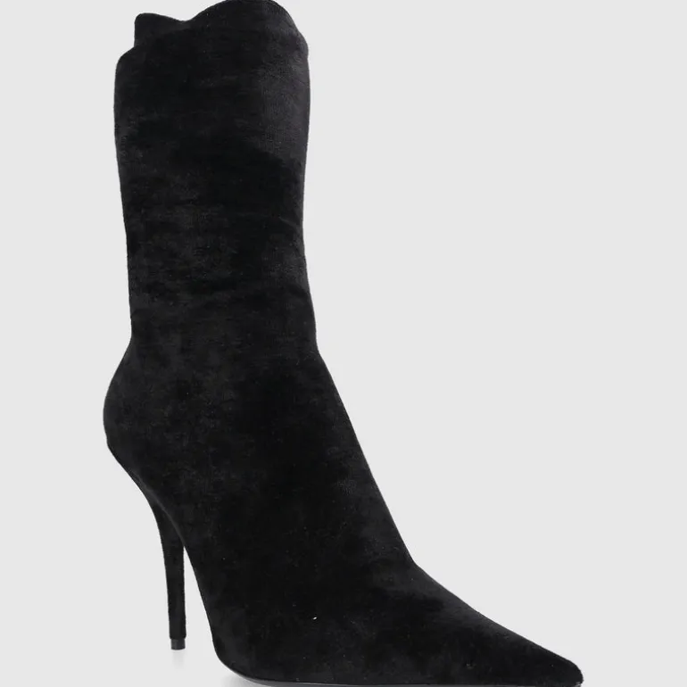 Balenciaga Damen Stiefeletten KNIFE Samt