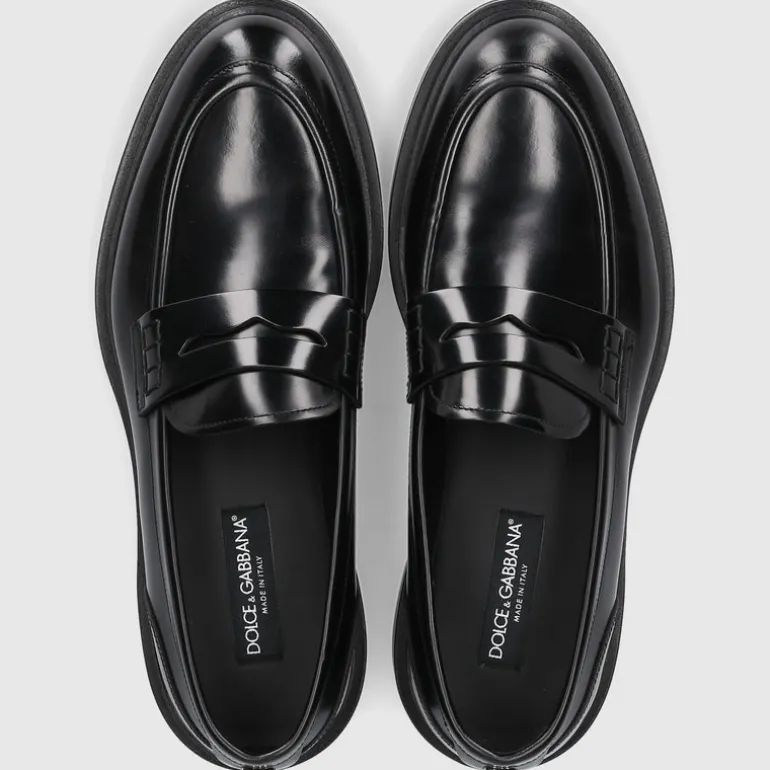 Dolce & Gabbana Herren Loafer MONOGRAMM Kalbsleder schwarz