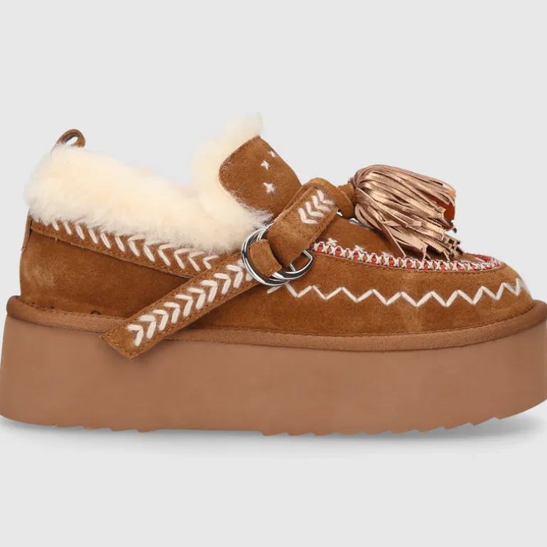 Elena Iachi Damen Eskimo Boot MI-02 Veloursleder braun