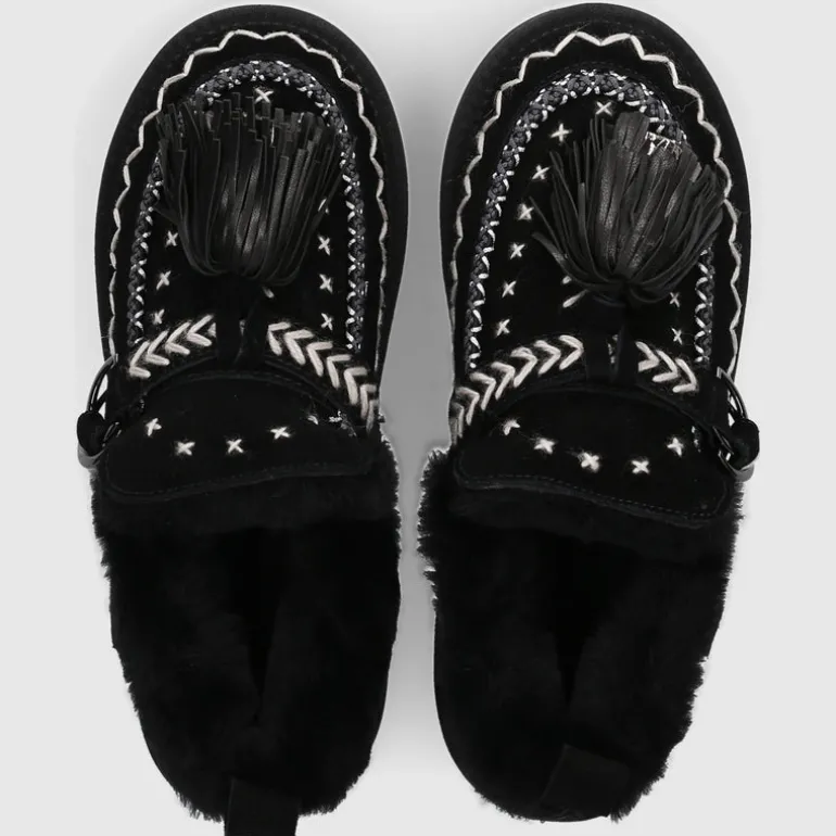 Elena Iachi Damen Eskimo Boot MI-02 Veloursleder schwarz