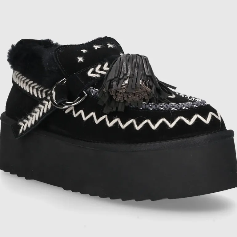 Elena Iachi Damen Eskimo Boot MI-02 Veloursleder schwarz