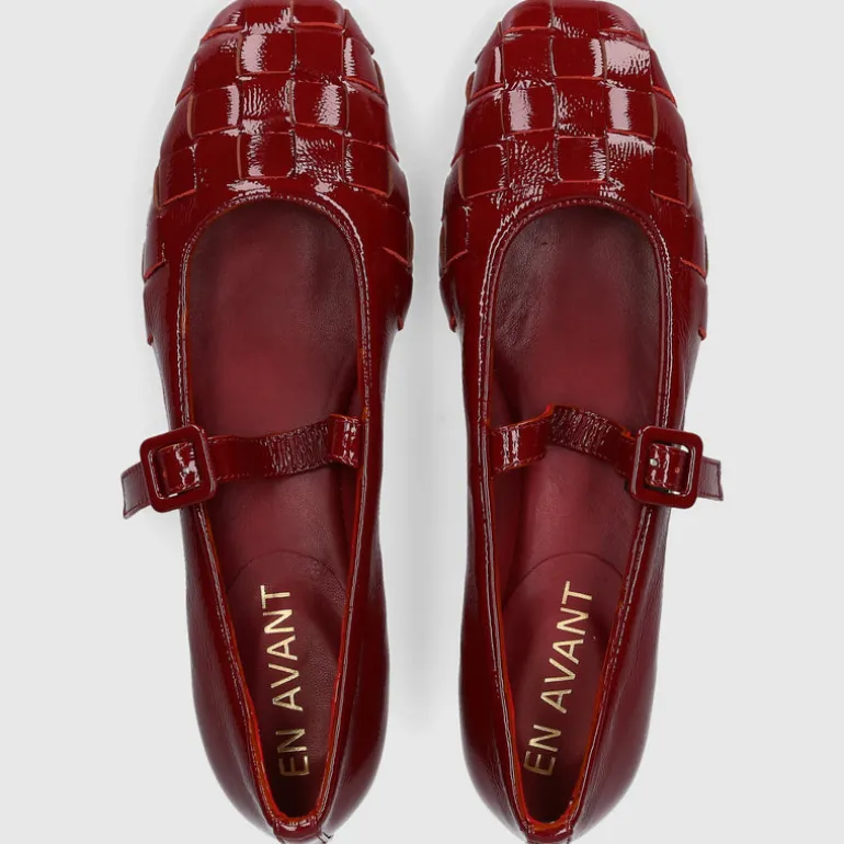 EN AVANT Damen Ballerinas BL2406 Nappalackleder rot