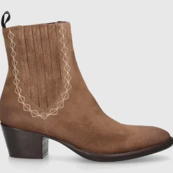 EN AVANT Damen Chelsea Boots 702-22 Veloursleder braun