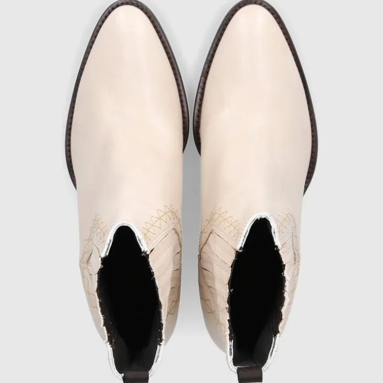 EN AVANT Damen Chelsea Boot 702-22 Kalbsleder cremeweiß