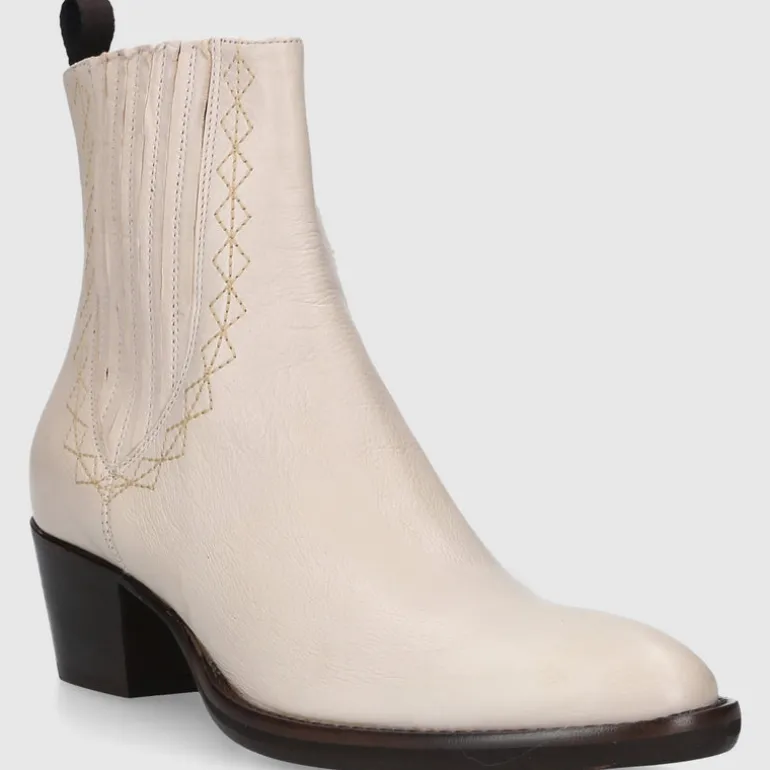EN AVANT Damen Chelsea Boot 702-22 Kalbsleder cremeweiß