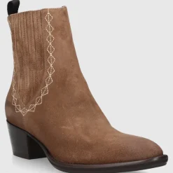 EN AVANT Damen Chelsea Boots 702-22 Veloursleder braun