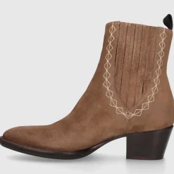 EN AVANT Damen Chelsea Boots 702-22 Veloursleder braun