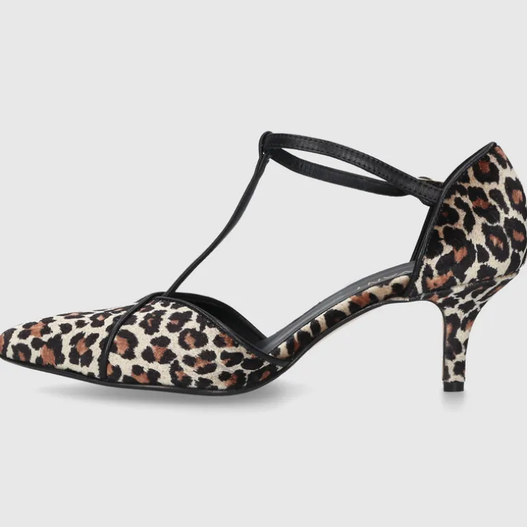 EN AVANT Damen Pumps DE2413 Samt Leomuster