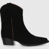 EN AVANT Damen Stiefeletten 3901 Veloursleder schwarz-kombi