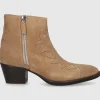 EN AVANT Damen Stiefeletten 702-17 Veloursleder hellbraun