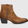 EN AVANT Damen Stiefeletten 702-17 Veloursleder cognac