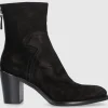 EN AVANT Damen Stiefeletten 706-03 Veloursleder schwarz