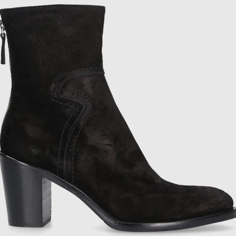 EN AVANT Damen Stiefeletten 706-03 Veloursleder schwarz