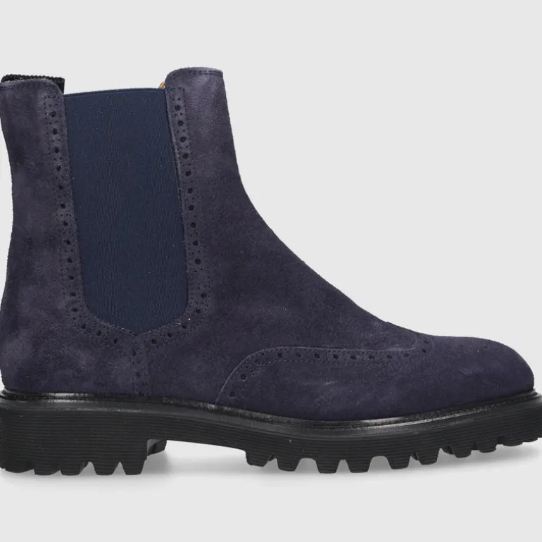 EN AVANT Damen Stiefeletten D0600021-417 Veloursleder blau