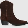 EN AVANT Damen Stiefeletten 3901 Veloursleder braun-kombi