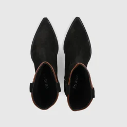 EN AVANT Damen Stiefeletten 3901 Veloursleder schwarz-kombi