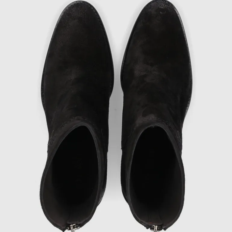 EN AVANT Damen Stiefeletten 706-03 Veloursleder schwarz