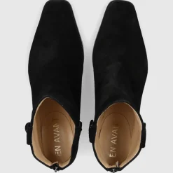 EN AVANT Damen Stiefeletten TR2409 Veloursleder schwarz