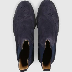 EN AVANT Damen Stiefeletten D0600021-417 Veloursleder blau