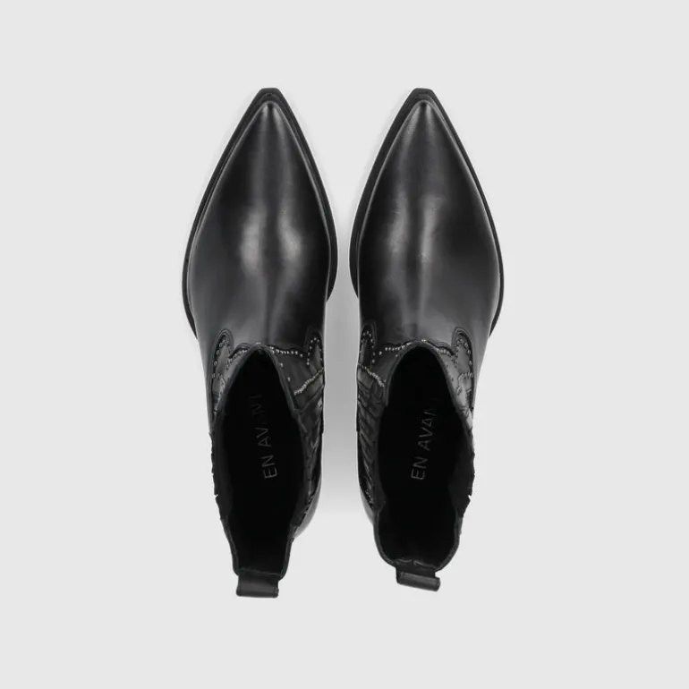 EN AVANT Damen Stiefeletten 3504 Kalbsleder schwarz