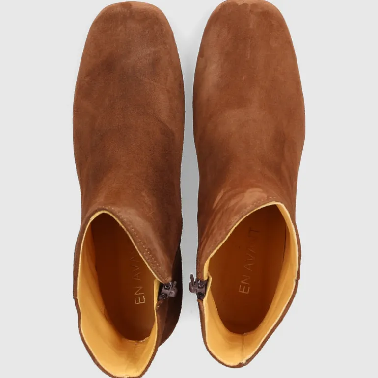 EN AVANT Damen Stiefeletten TL63 Veloursleder cognac