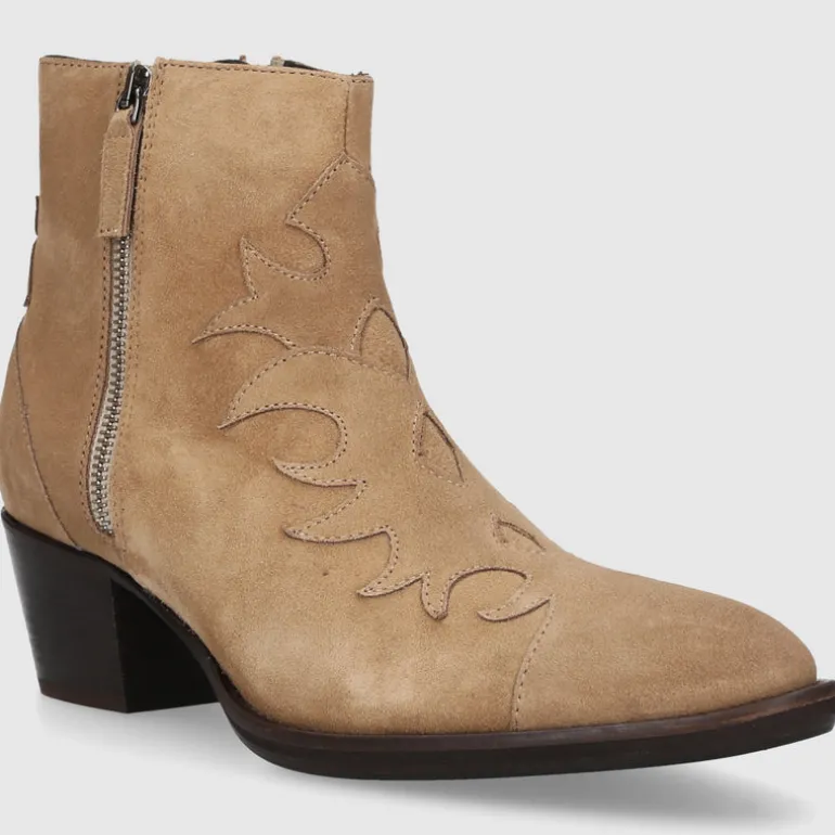 EN AVANT Damen Stiefeletten 702-17 Veloursleder hellbraun