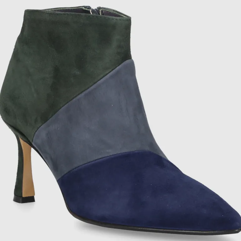 EN AVANT Damen Stiefeletten TR1672 Veloursleder blau-kombi