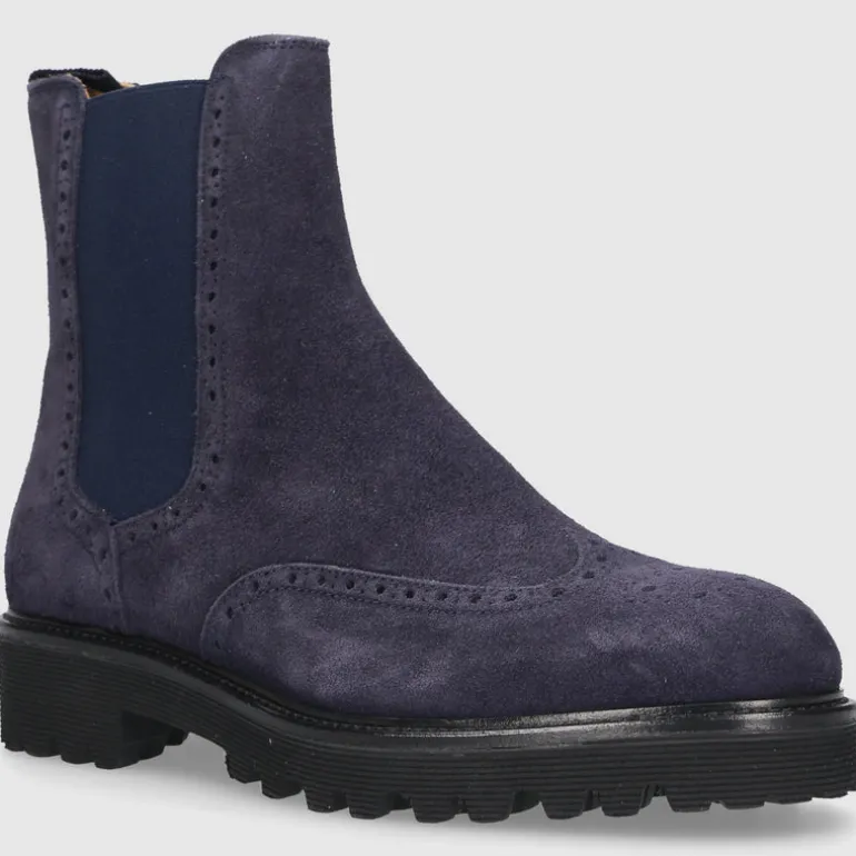 EN AVANT Damen Stiefeletten D0600021-417 Veloursleder blau