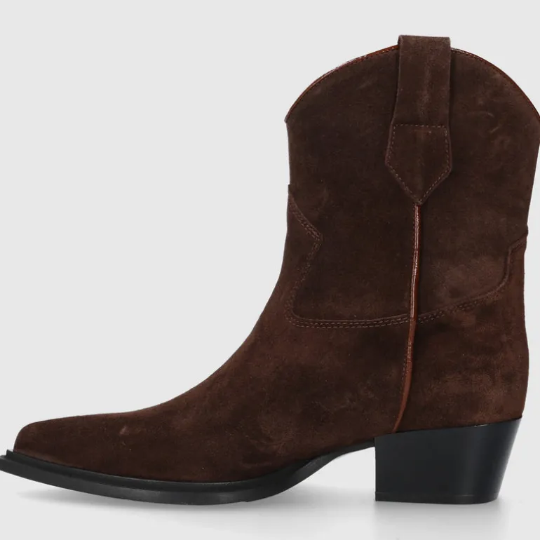 EN AVANT Damen Stiefeletten 3901 Veloursleder braun-kombi