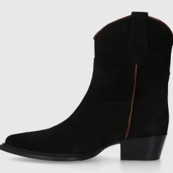 EN AVANT Damen Stiefeletten 3901 Veloursleder schwarz-kombi
