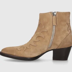 EN AVANT Damen Stiefeletten 702-17 Veloursleder hellbraun