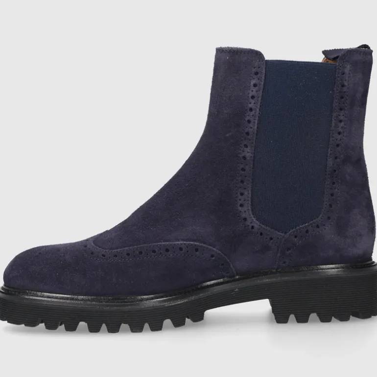 EN AVANT Damen Stiefeletten D0600021-417 Veloursleder blau