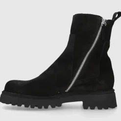 EN AVANT Damen Stiefeletten C176 Veloursleder schwarz