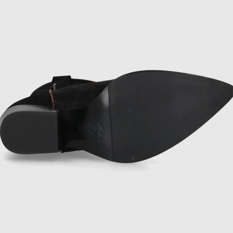 EN AVANT Damen Stiefeletten 3901 Veloursleder schwarz-kombi