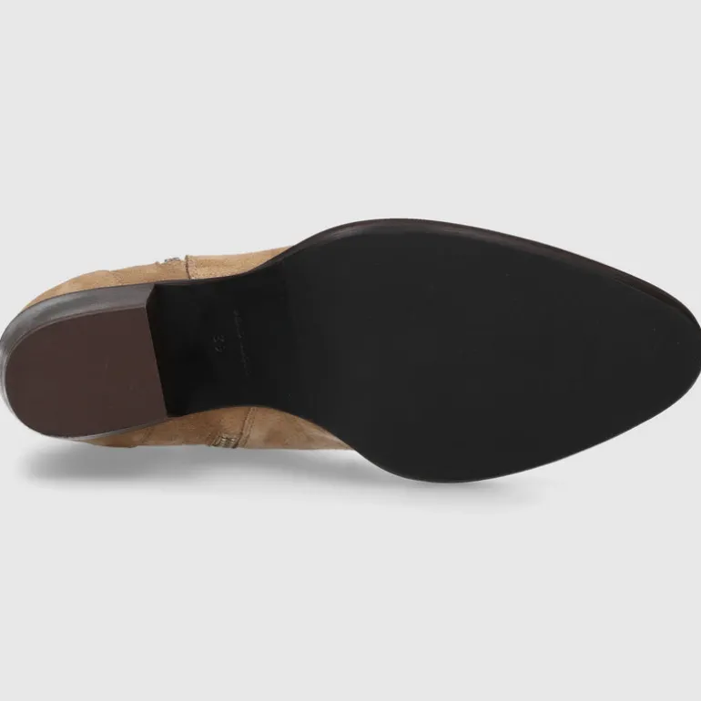 EN AVANT Damen Stiefeletten 702-17 Veloursleder hellbraun