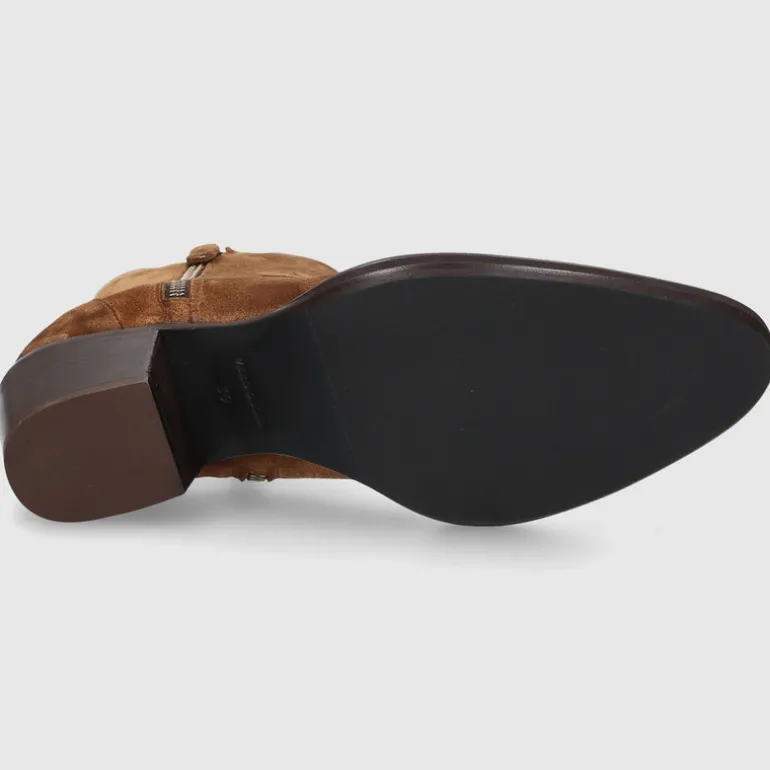 EN AVANT Damen Stiefeletten 702-17 Veloursleder cognac
