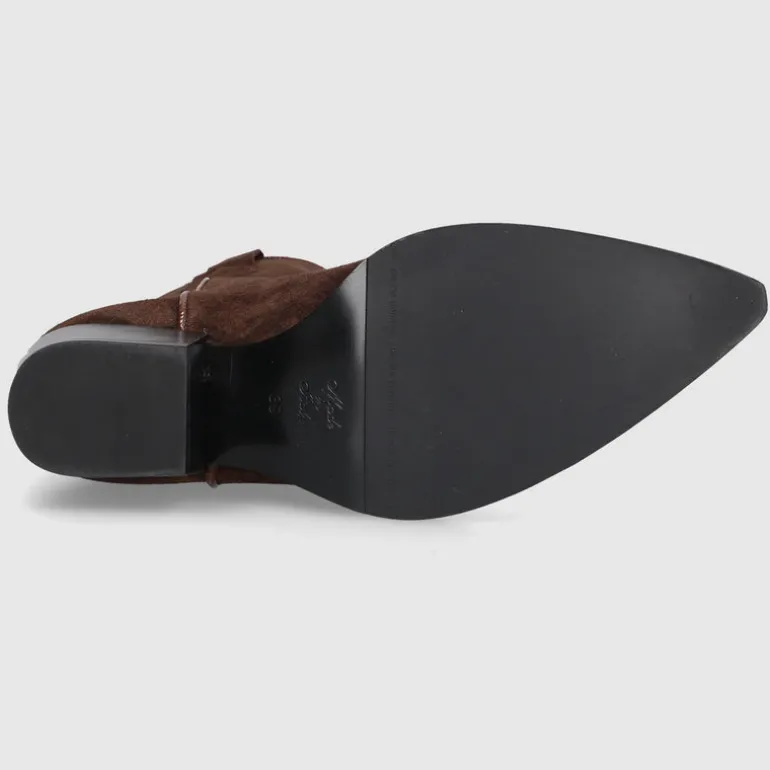 EN AVANT Damen Stiefeletten 3901 Veloursleder braun-kombi
