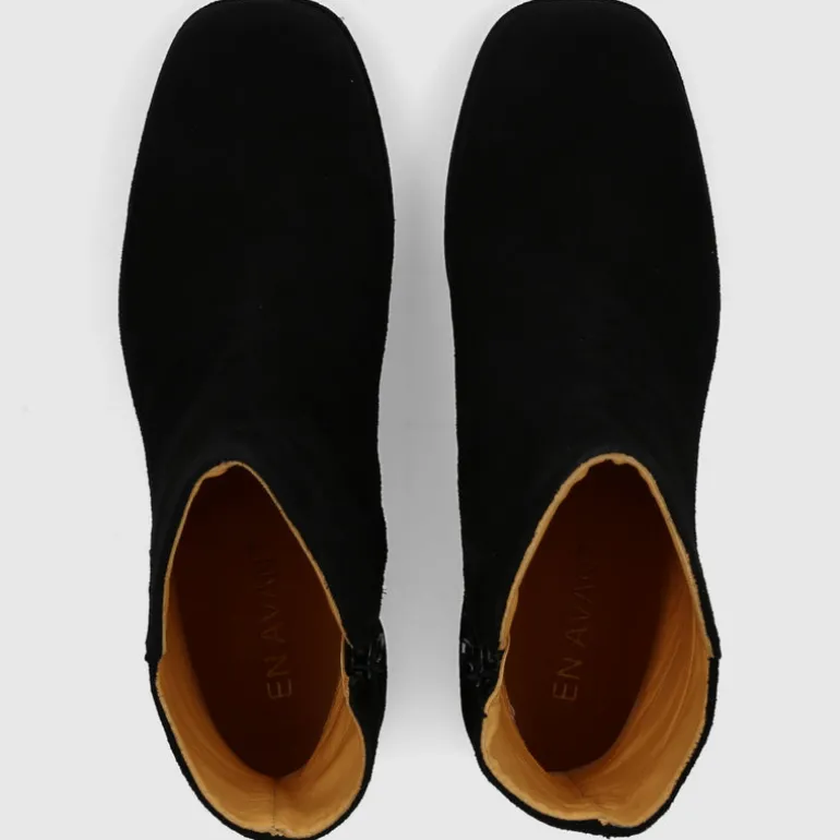 EN AVANT Damen Stiefelletten TL68 Veloursleder schwarz