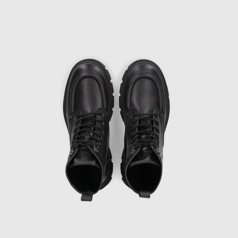 Moncler Herren Stiefeletten HEVEA CITY Kalbsleder schwarz