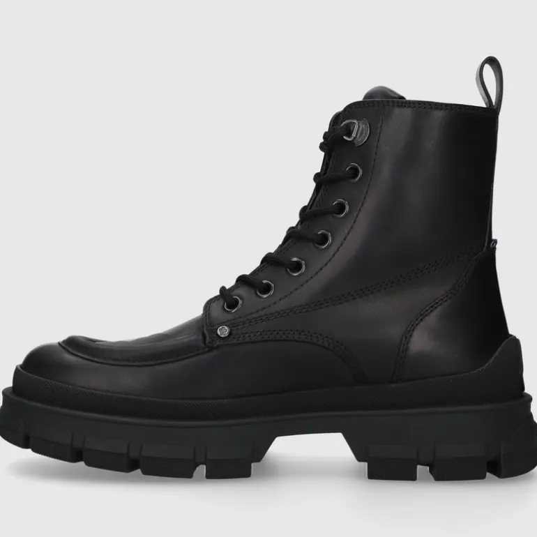 Moncler Herren Stiefeletten HEVEA CITY Kalbsleder schwarz