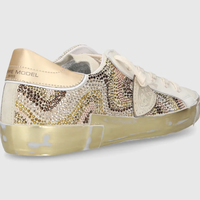 Philippe Model Damen SNEAKER PRLD BEIGE-GOLD